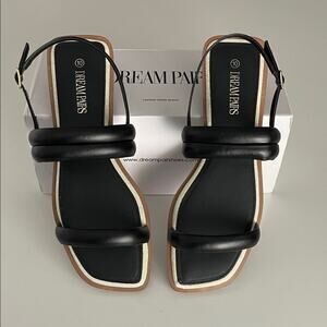 DREAM Pairs Black Strappy Sandals Open Toe Women's Size 10 NEW Shoes